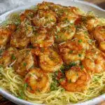 shrimp scampi with angel hair pasta - featured image