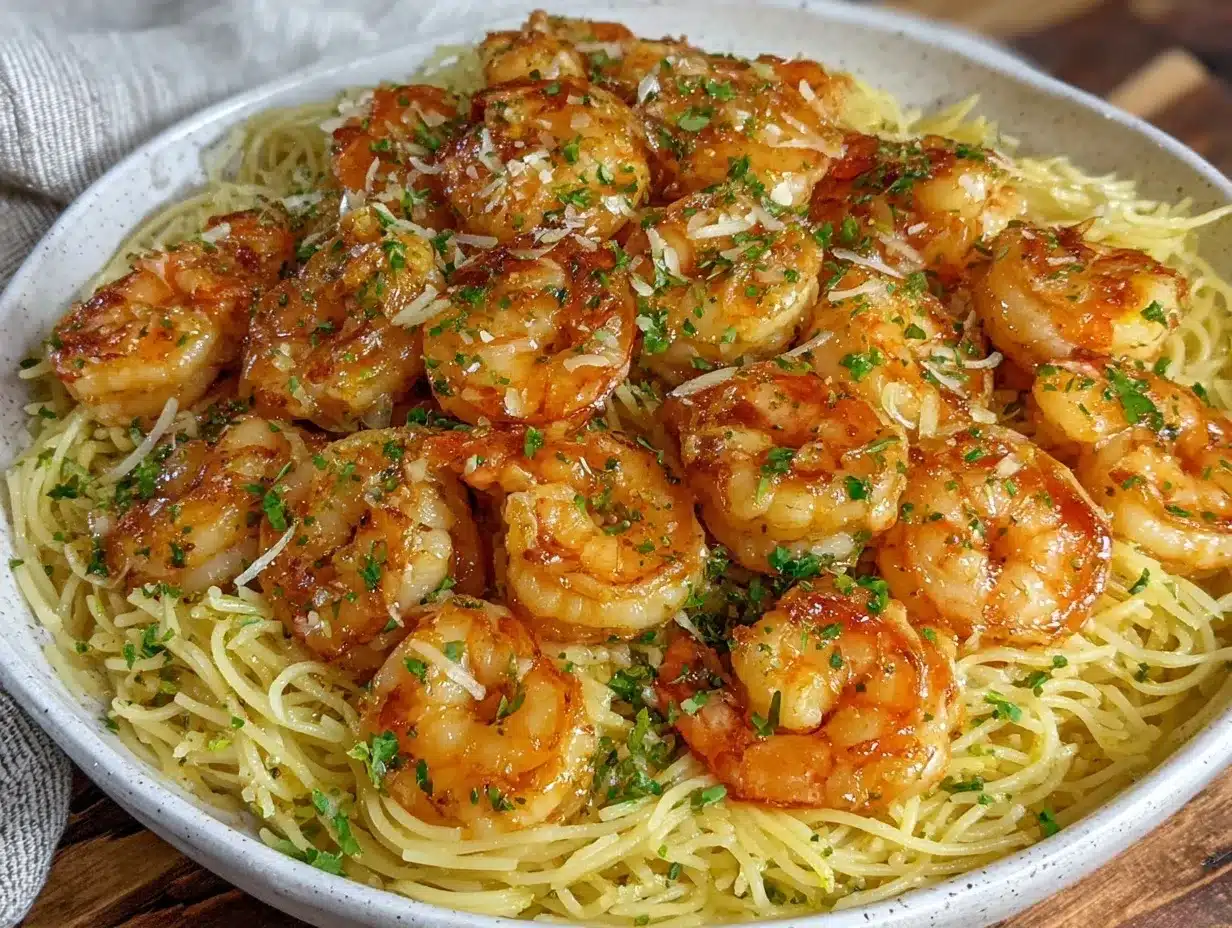 shrimp scampi with angel hair pasta preparation steps