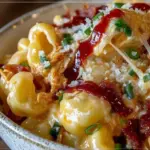 slow cooker buffalo chicken mac and cheese - featured image