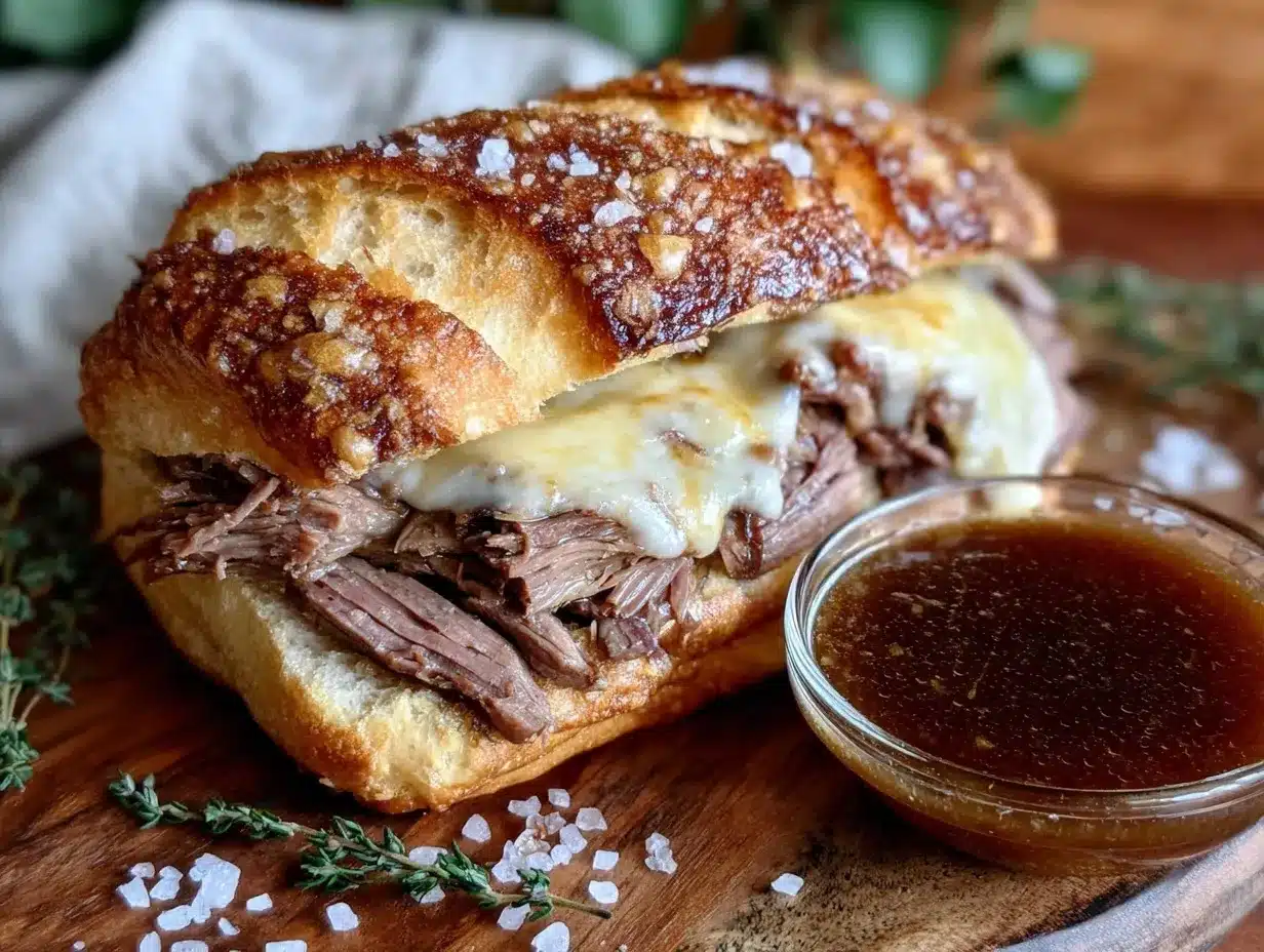 slow cooker french dip sandwich preparation steps