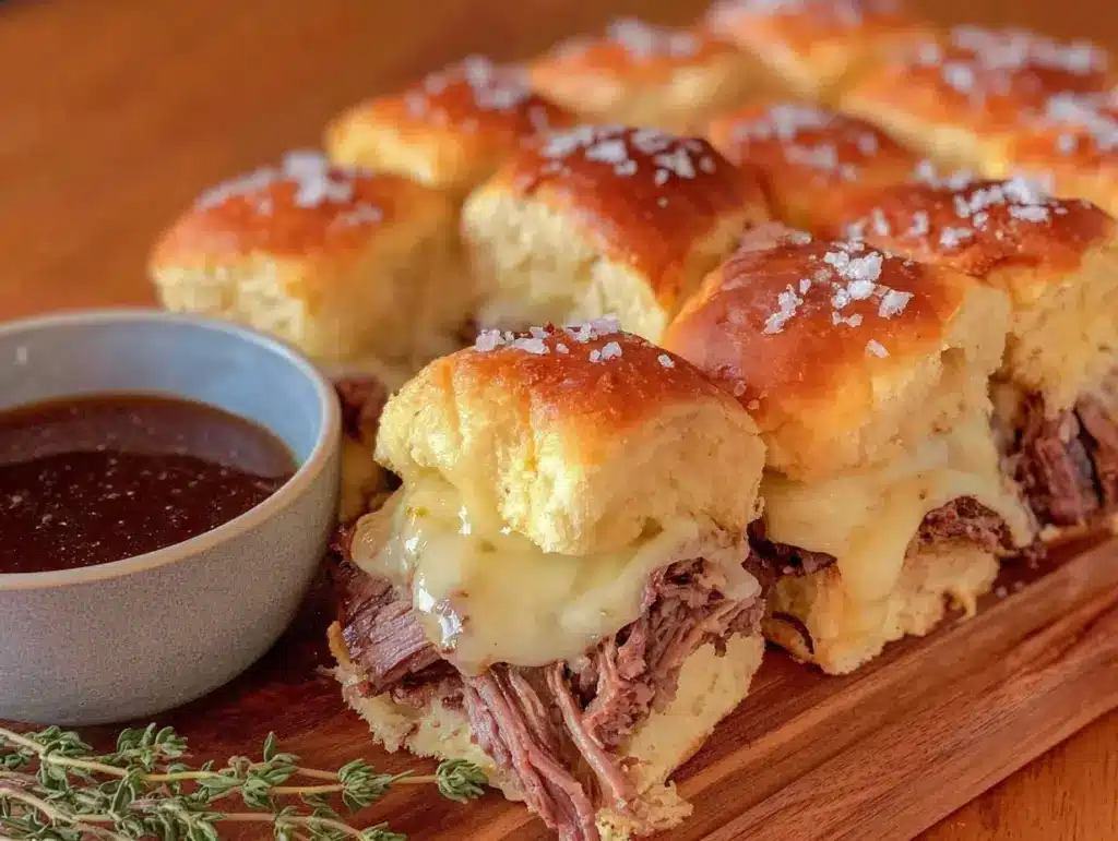 slow cooker french dip sliders - featured image