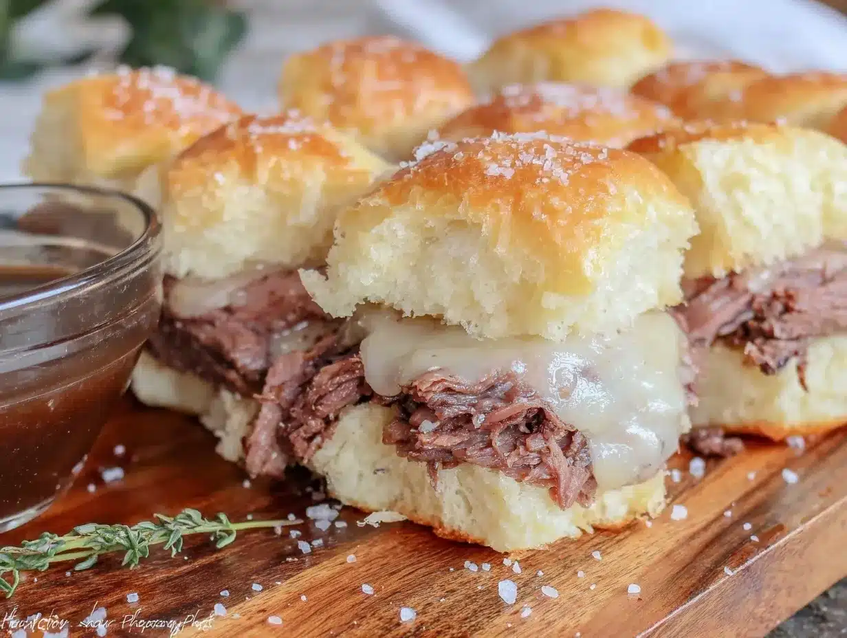 slow cooker french dip sliders preparation steps