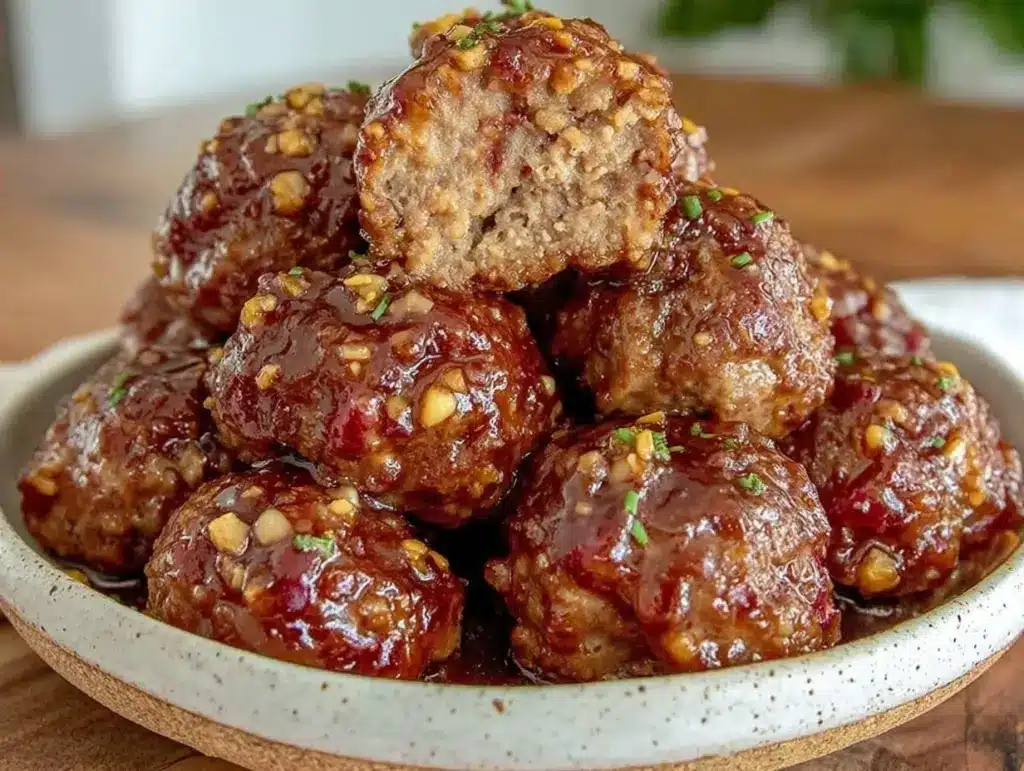 slow cooker honey garlic meatballs - featured image