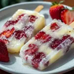 strawberry champagne popsicles - featured image