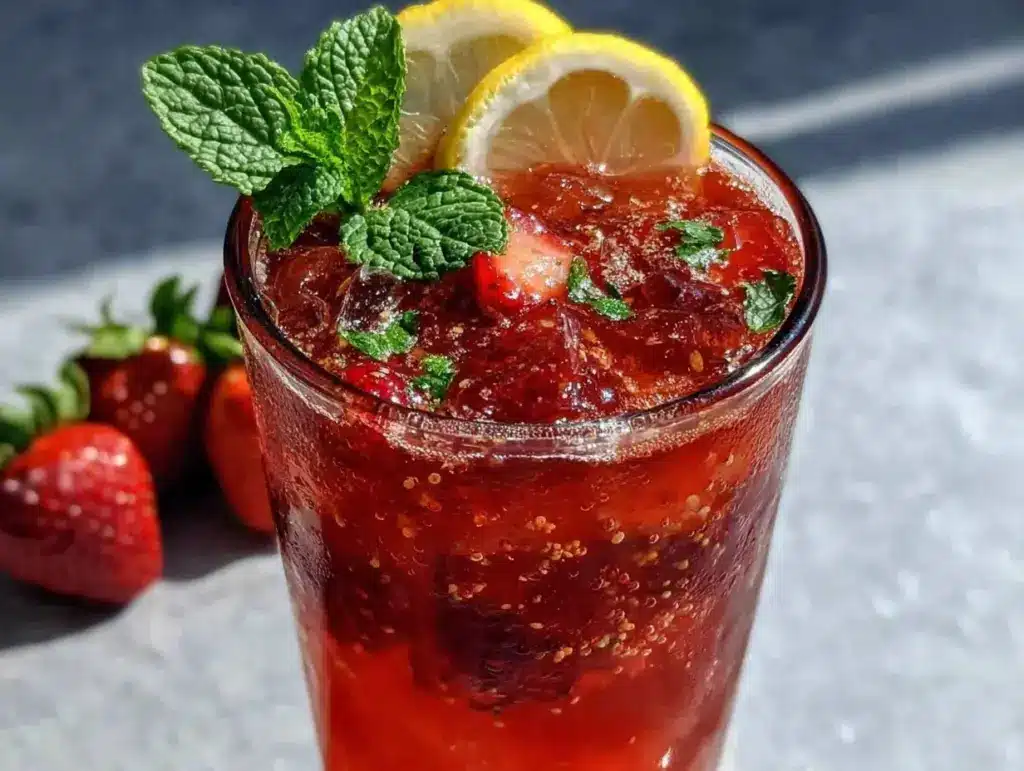 strawberry lemonade with fresh mint - featured image