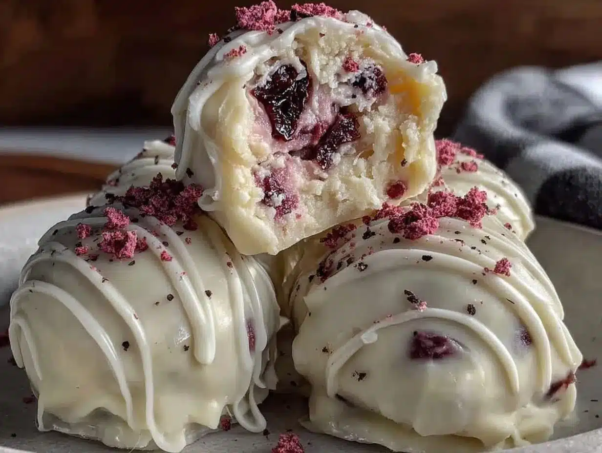 white chocolate raspberry truffles preparation steps