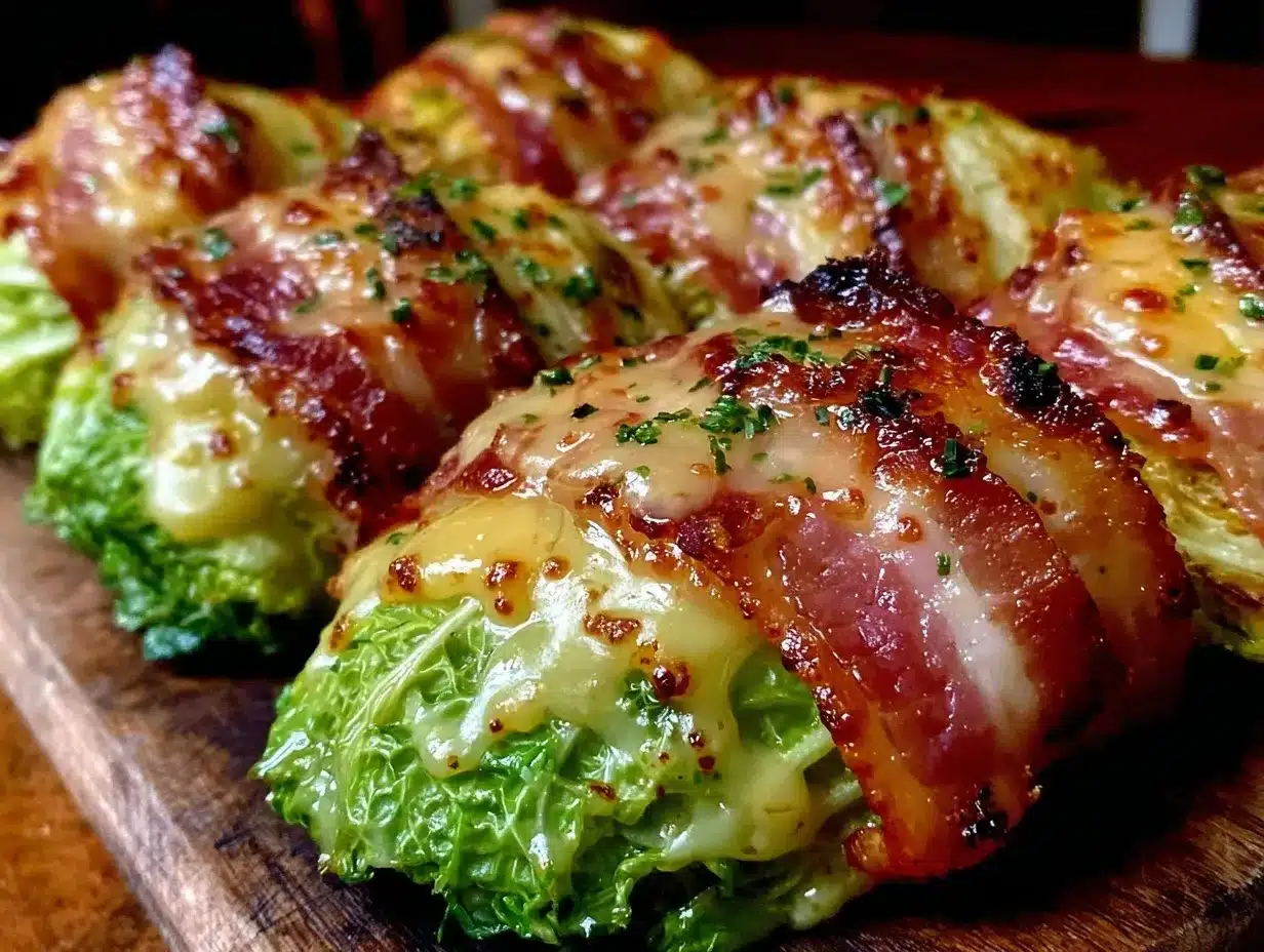 bacon-wrapped cabbage wedges preparation steps