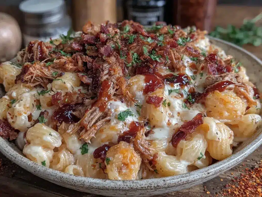 BBQ pulled pork mac and cheese - featured image
