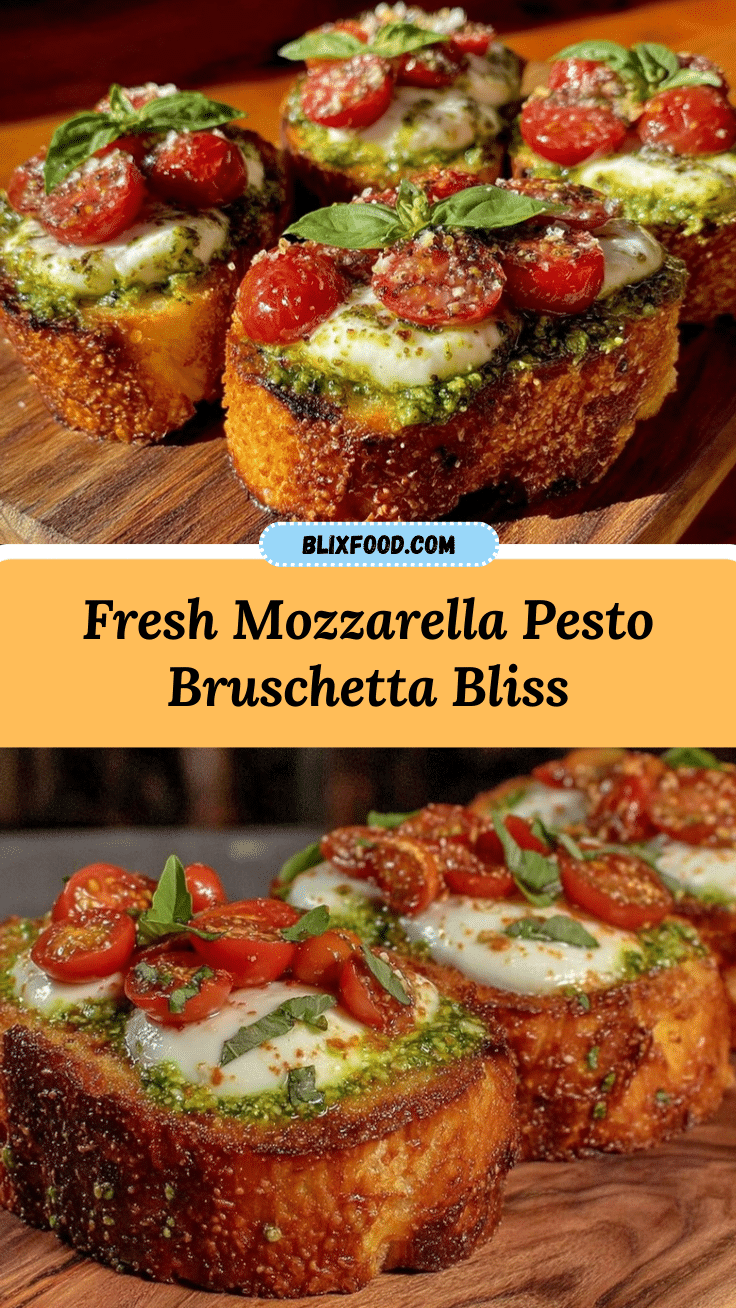bruschetta with pesto and fresh mozzarella recipe