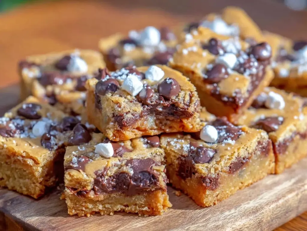 chewy chocolate chip cookie butter blondies - featured image