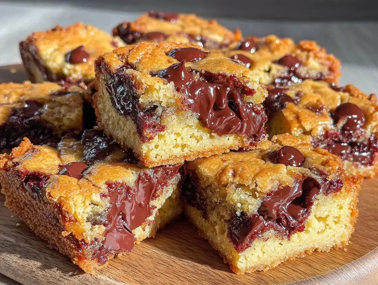 chewy chocolate chip cookie butter blondies preparation steps