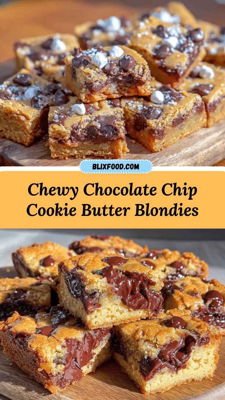 chewy chocolate chip cookie butter blondies recipe