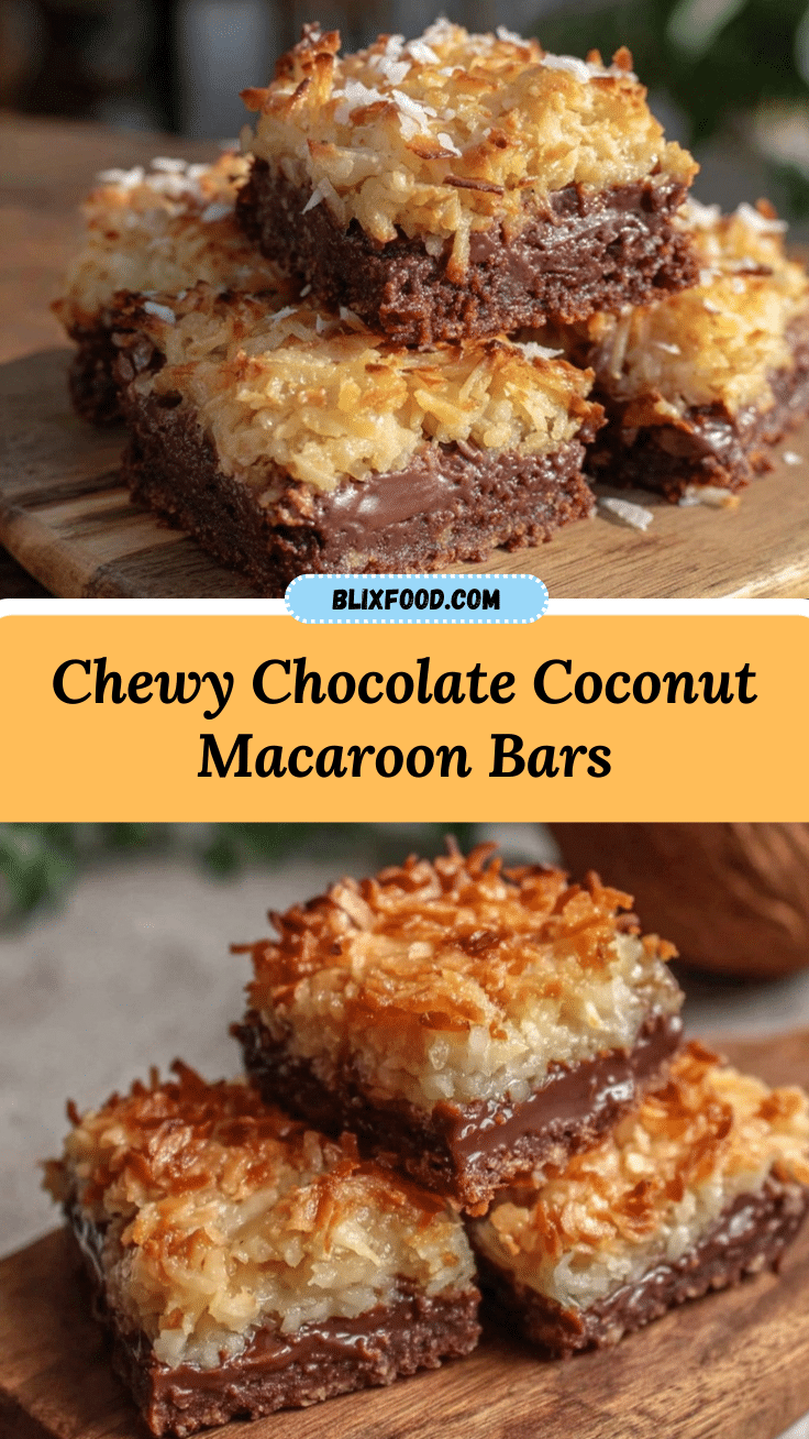 chewy chocolate coconut macaroon bars recipe