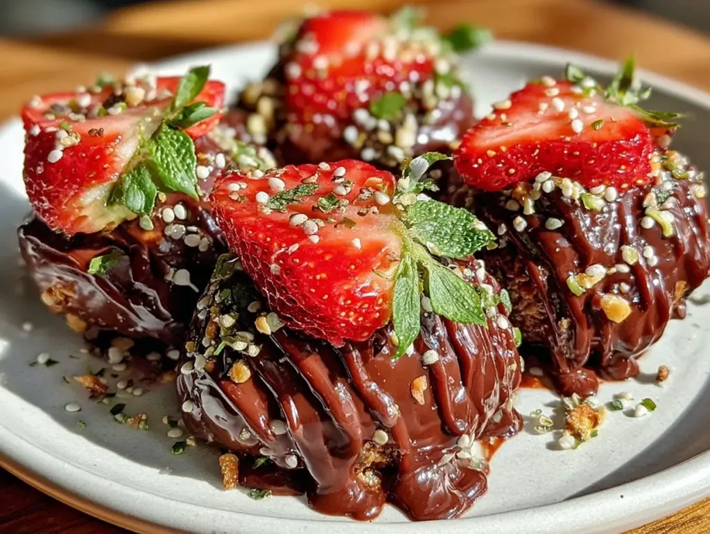 chocolate-covered strawberry protein bombs - featured image