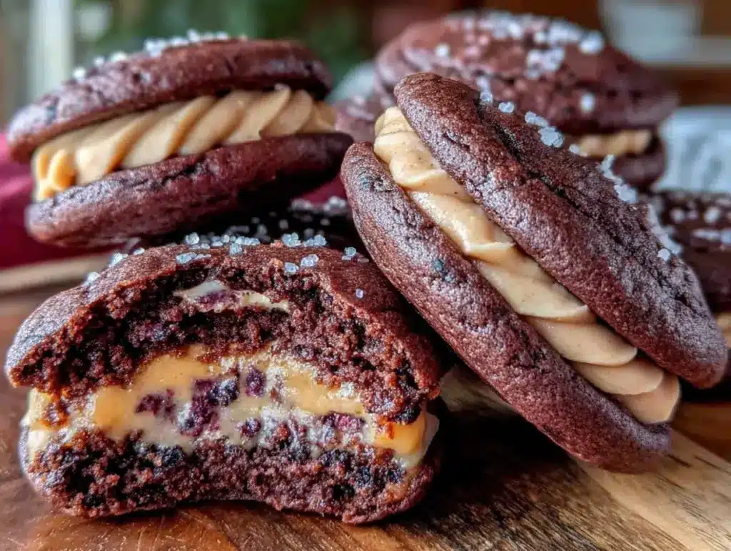 chocolate espresso sandwich cookies - featured image