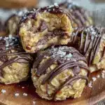 chocolate peanut butter granola bites - featured image