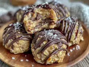 chocolate peanut butter granola bites - featured image