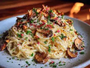 creamy cashew alfredo pasta - featured image