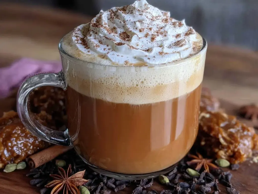 creamy chai spice london fog tea latte - featured image