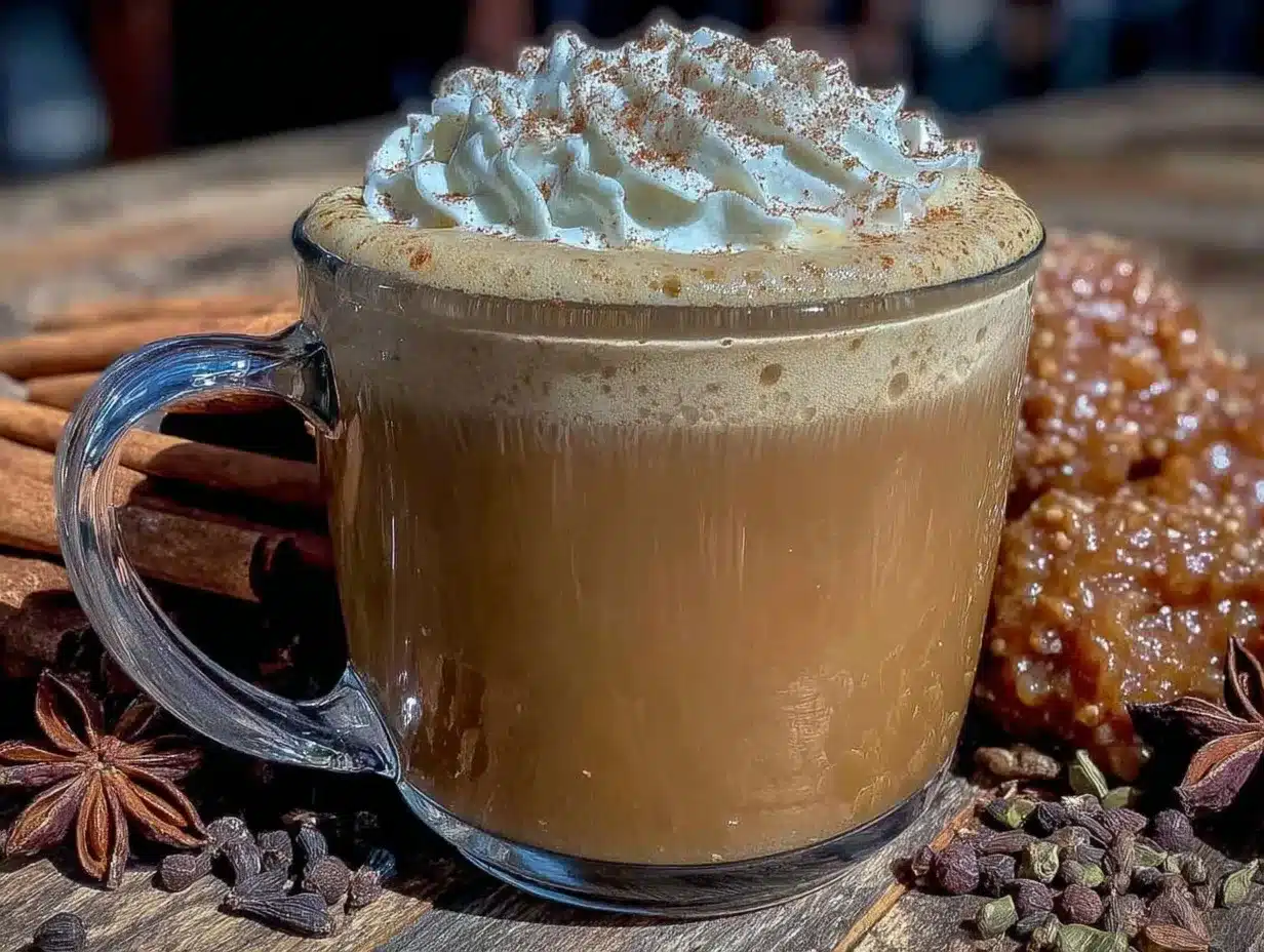 creamy chai spice london fog tea latte preparation steps