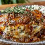 creamy crockpot french onion chicken - featured image