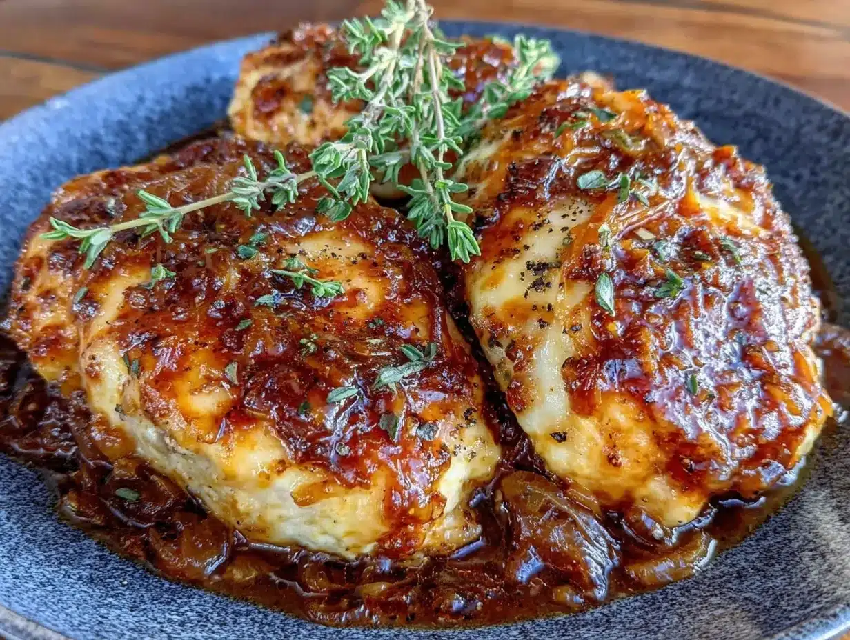 creamy crockpot french onion chicken preparation steps