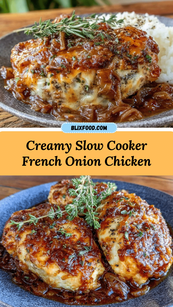 creamy crockpot french onion chicken recipe