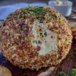 creamy garlic herb cheese ball - featured image