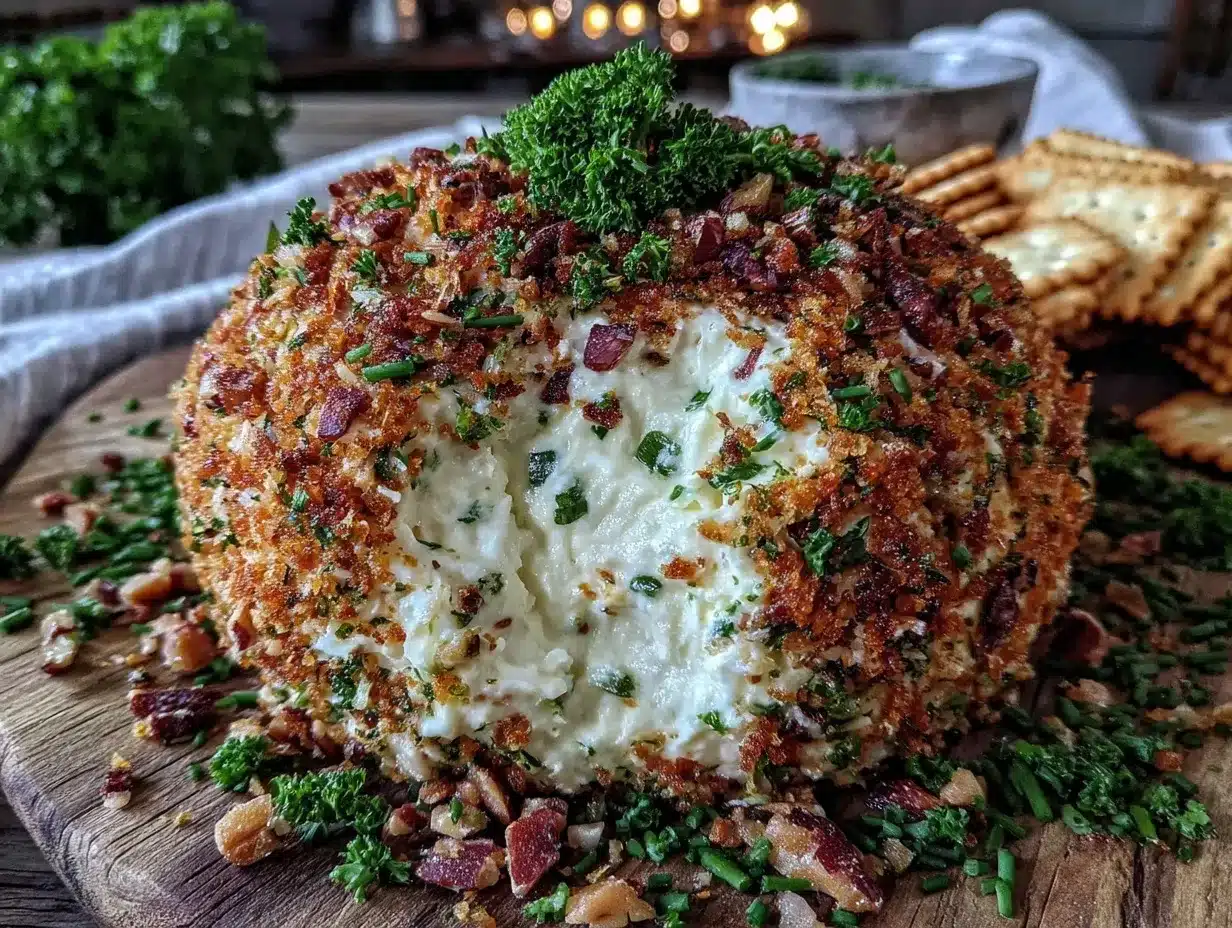 creamy garlic herb cheese ball preparation steps