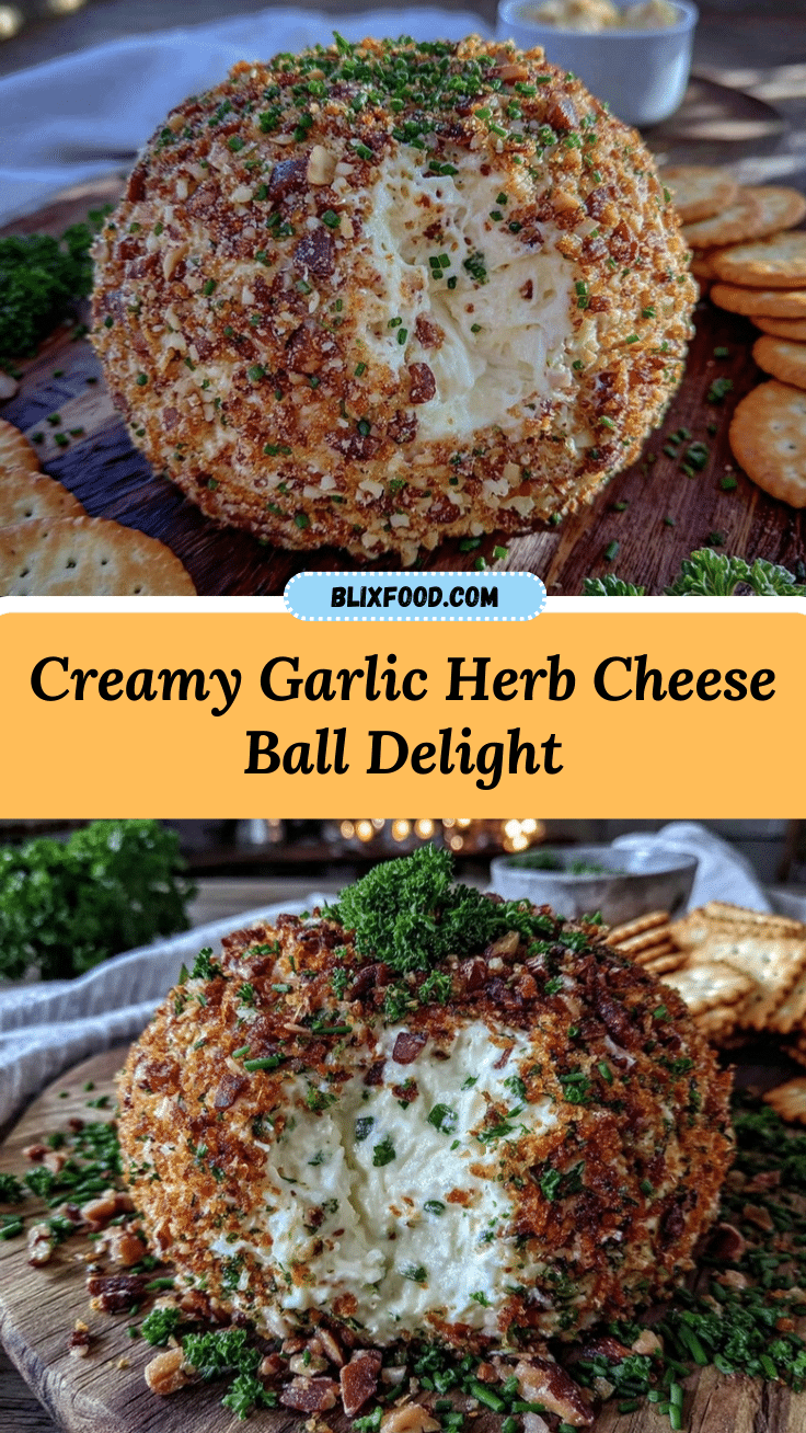 creamy garlic herb cheese ball recipe