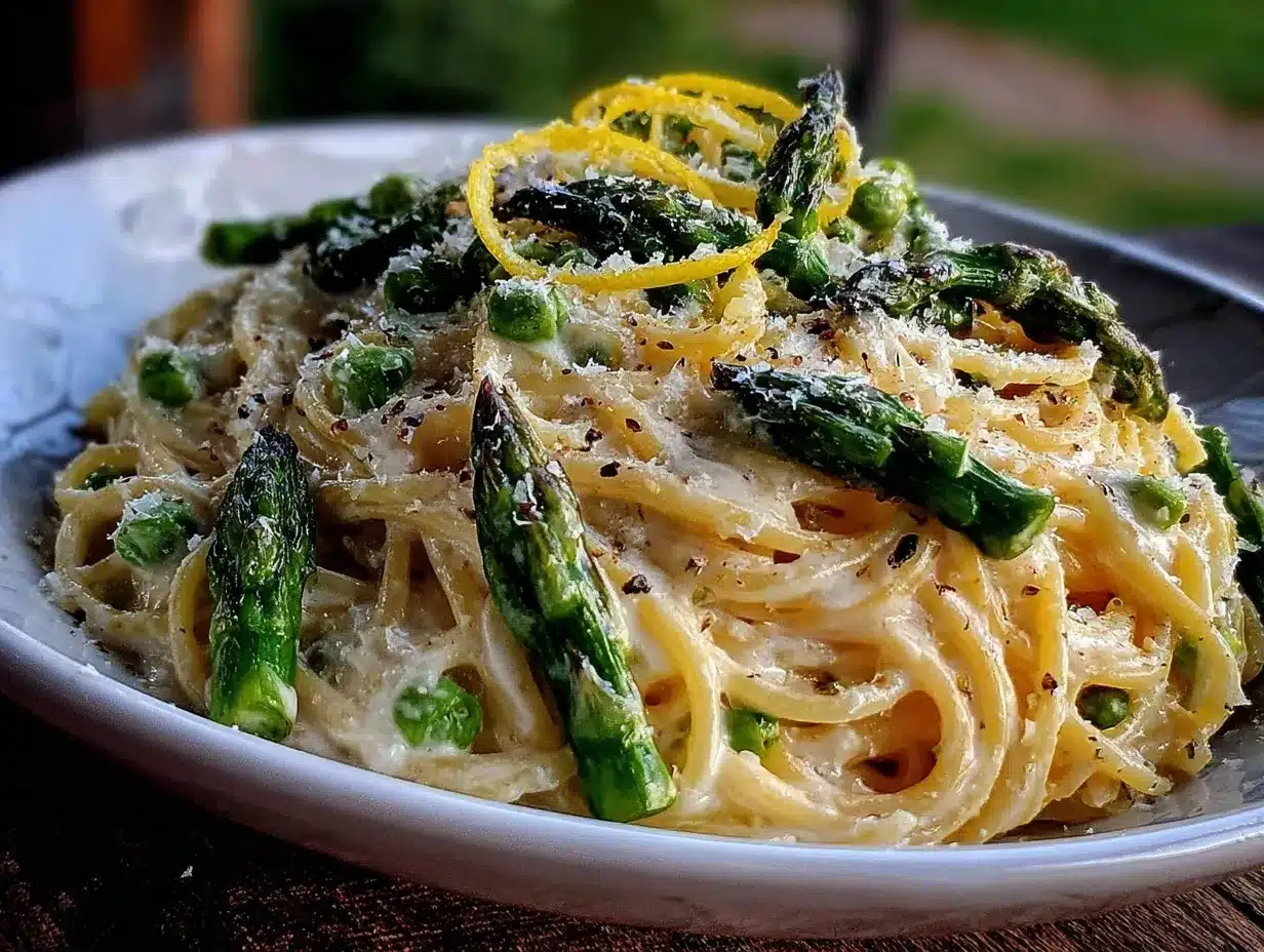 creamy lemon asparagus pasta preparation steps