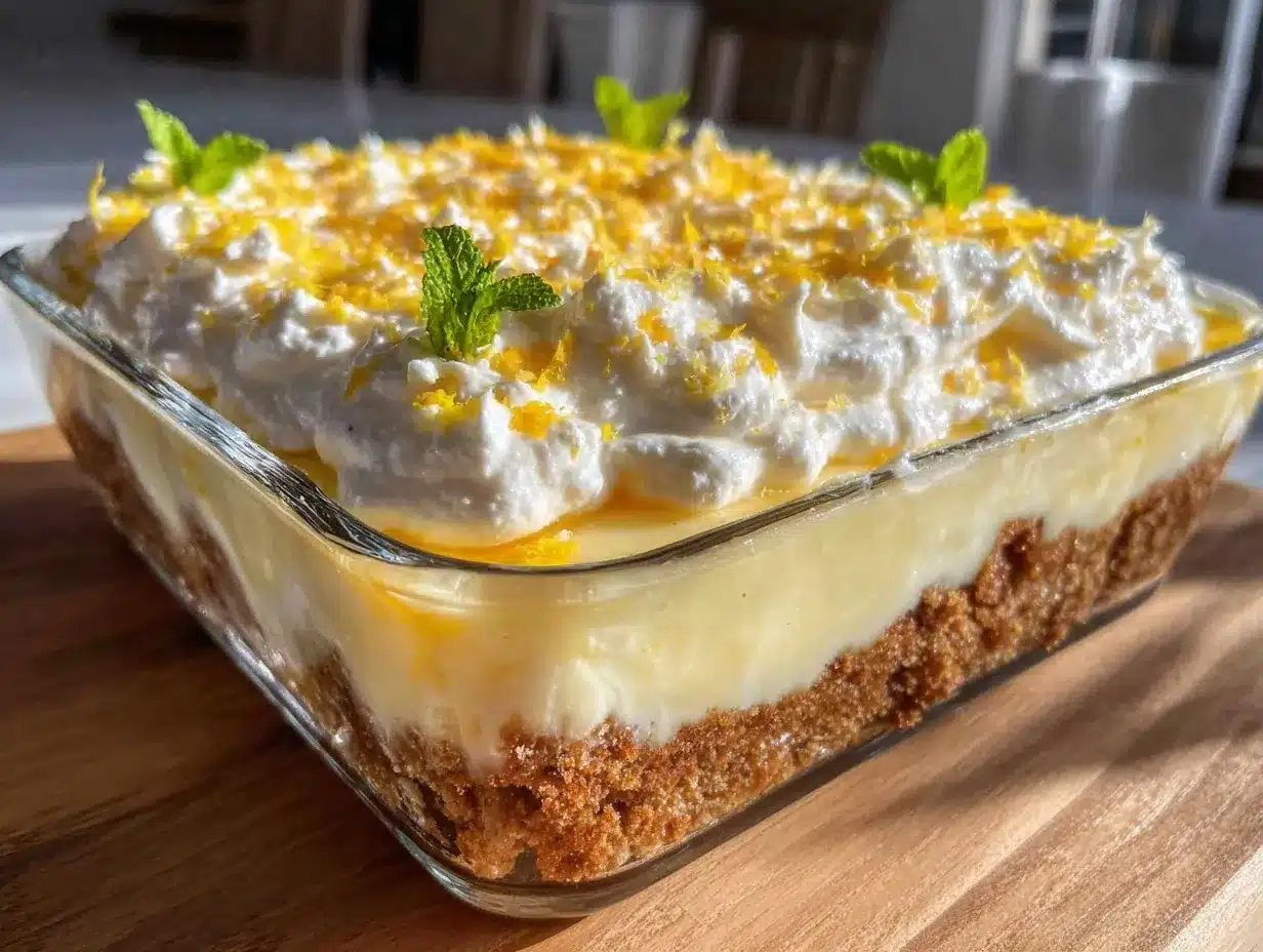 creamy lemon lush dessert preparation steps