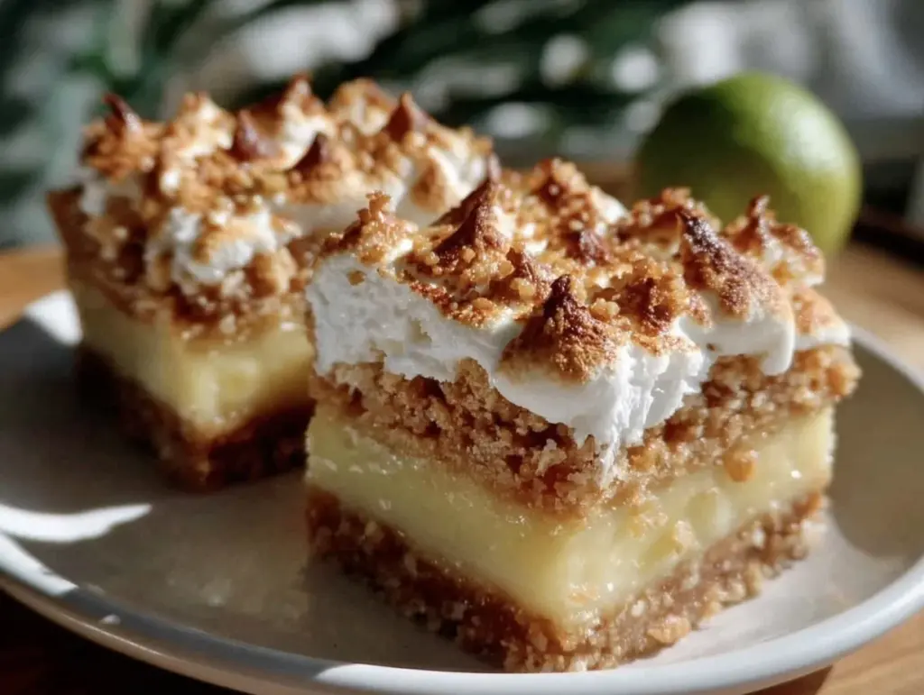 creamy lemon meringue pie bars - featured image