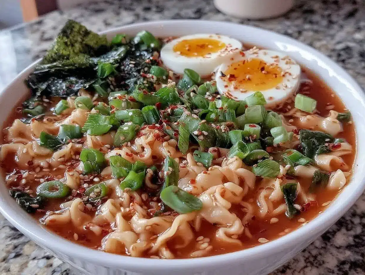 creamy miso ramen with soft-boiled egg preparation steps