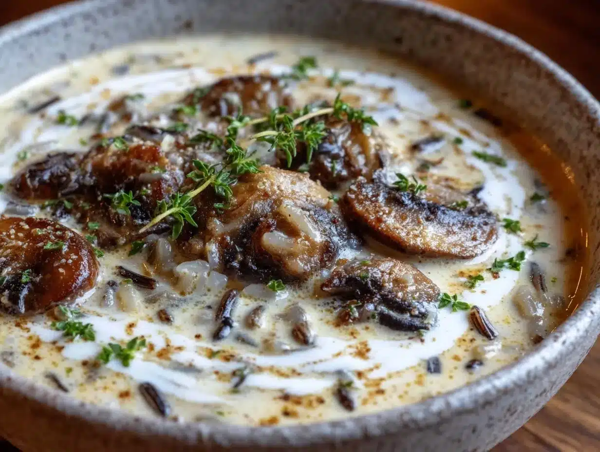 creamy mushroom and wild rice soup preparation steps