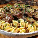 creamy one-pot beef stroganoff - featured image