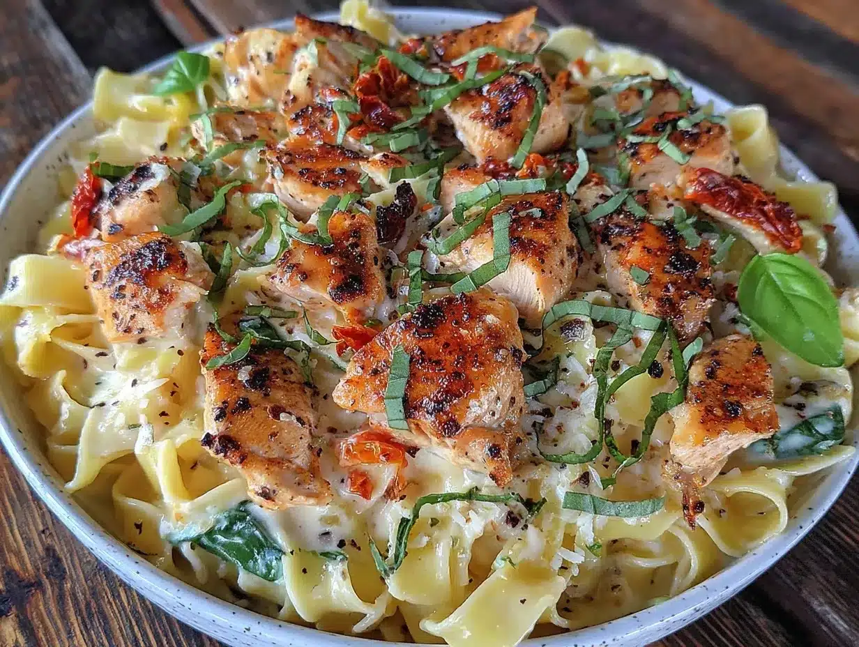 creamy one-pot tuscan chicken pasta preparation steps