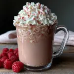 creamy pink hot chocolate - featured image