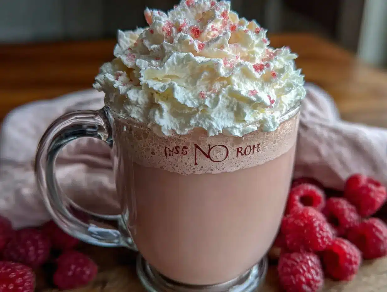 creamy pink hot chocolate preparation steps