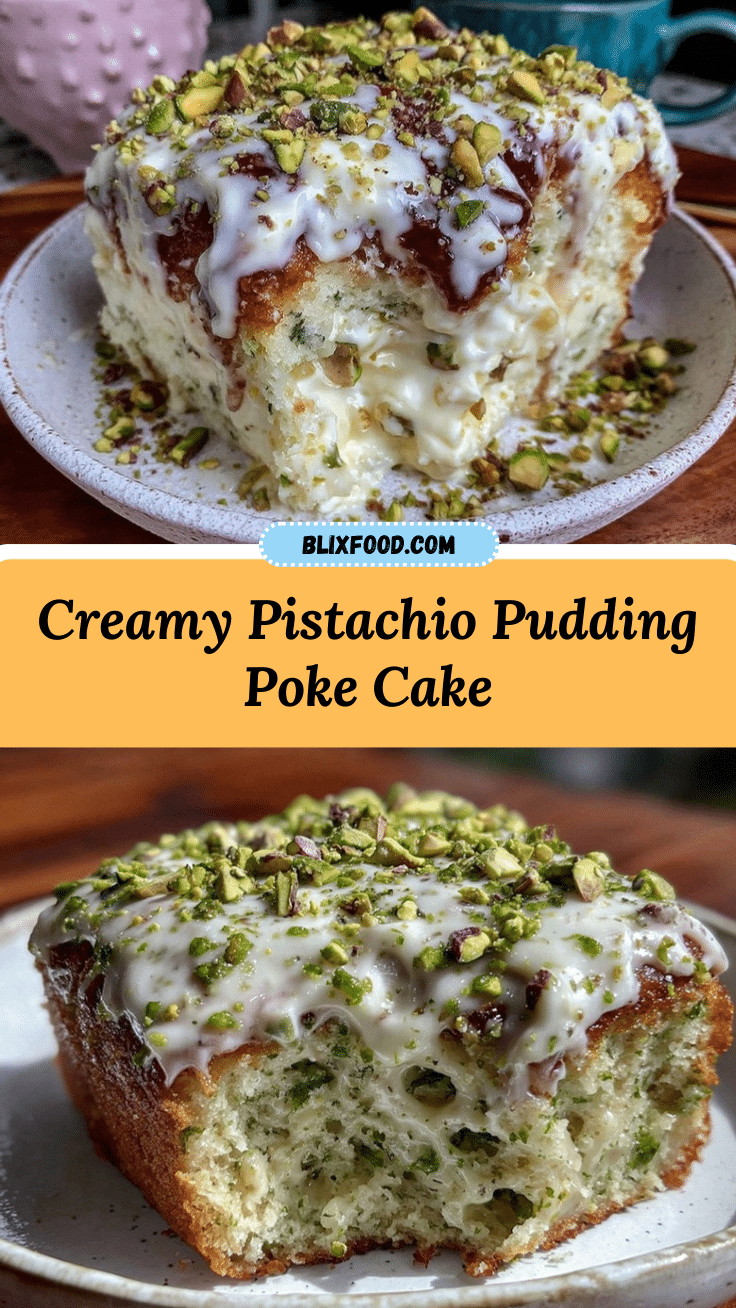 creamy pistachio pudding poke cake recipe