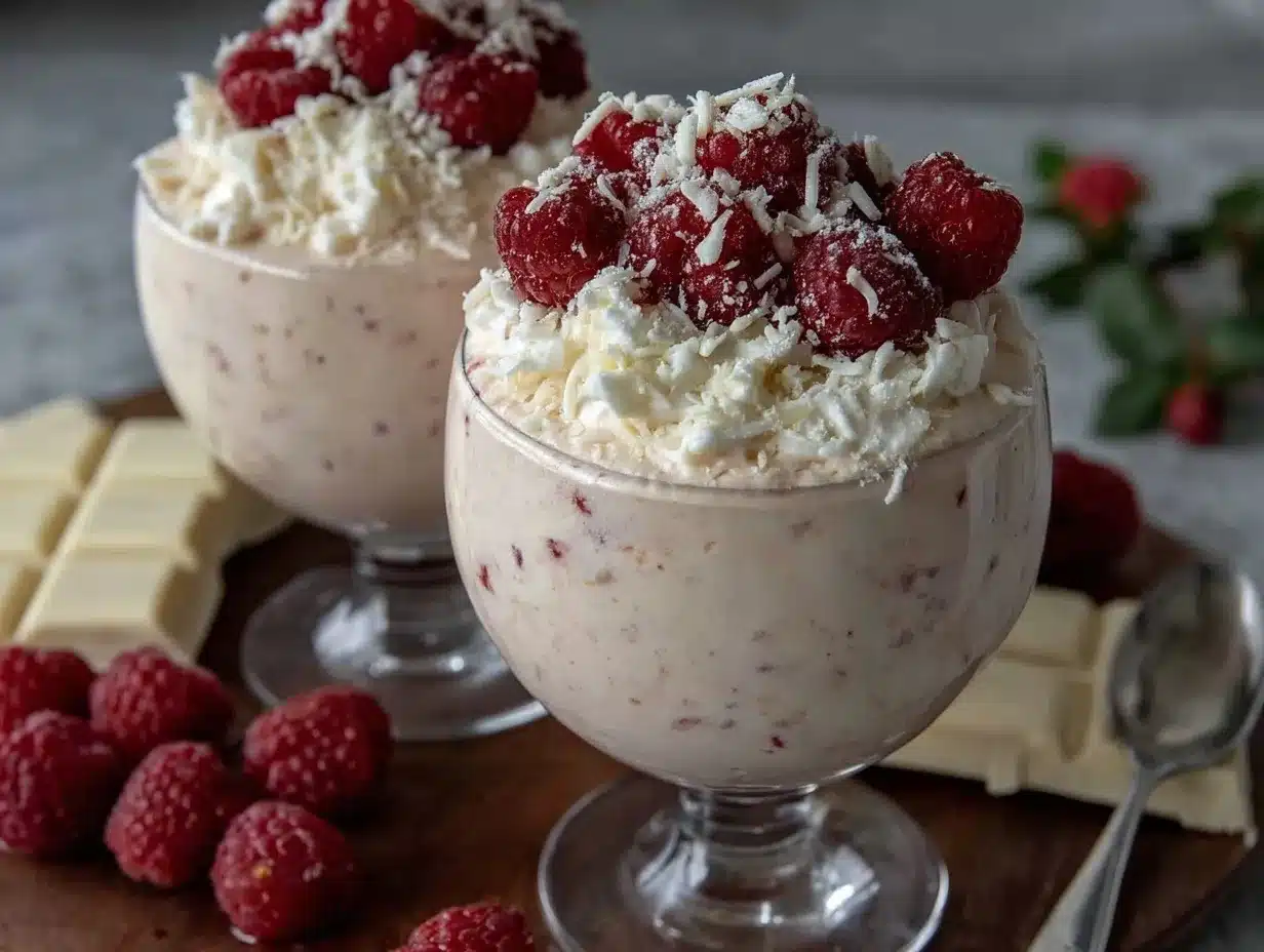 creamy raspberry white chocolate mousse cups preparation steps