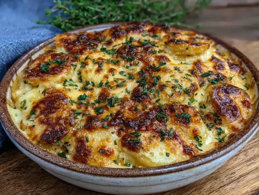 creamy scalloped potatoes recipe - featured image