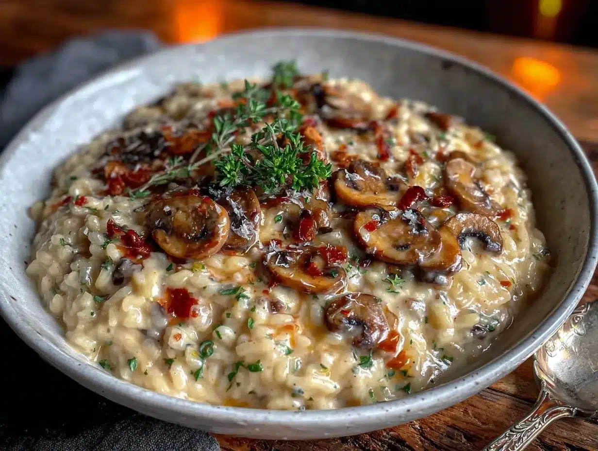 creamy vegan mushroom risotto preparation steps