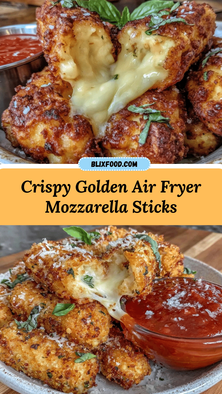 crispy air fryer mozzarella sticks recipe