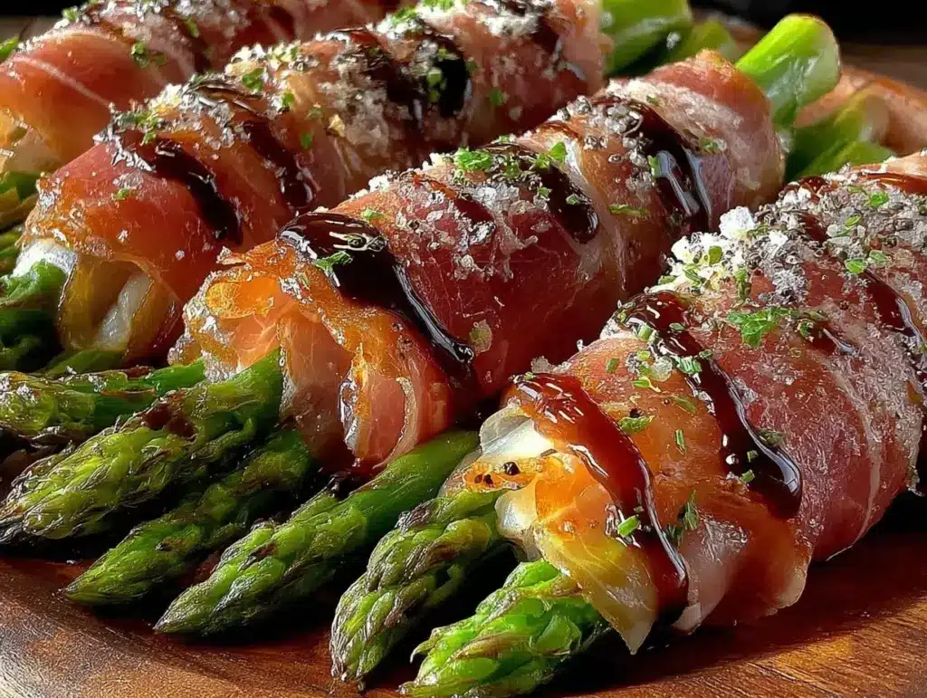 crispy asparagus prosciutto bundles - featured image