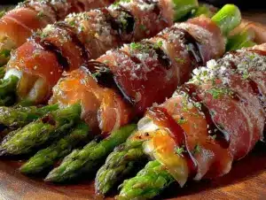 crispy asparagus prosciutto bundles - featured image