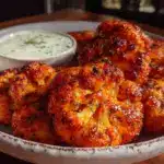 crispy cauliflower buffalo wings - featured image