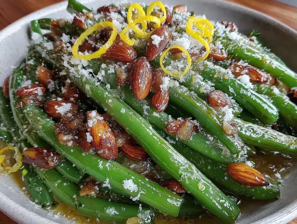 crispy green bean almondine - featured image