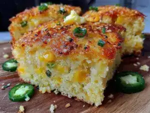 crispy jalapeño cheddar cornbread - featured image