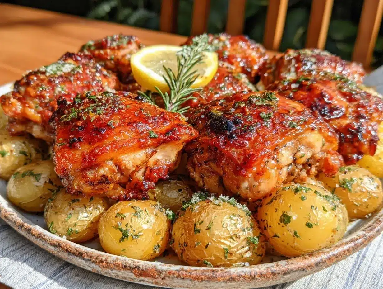 crispy lemon herb roasted chicken thighs preparation steps